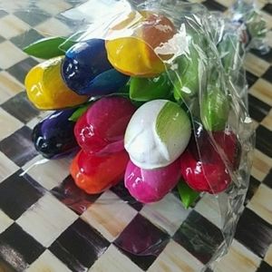 NWT! Dutch Hand Painted, Hand Made Wooden Tulips